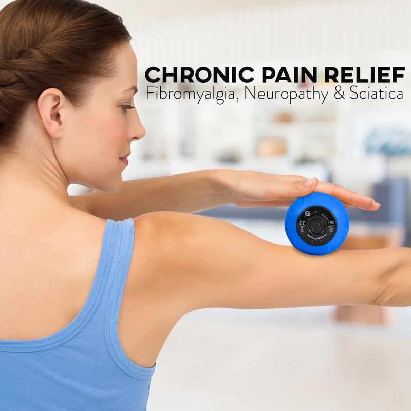 Rolling With It Vibrating Peanut Massage Ball - Deep Tissue Trigger Point Therapy, Myofascial Release - Handheld, Cordless - 4 Intensity Levels - Dual Lacrosse Ball Vibration Massager (Blue) - Image 3